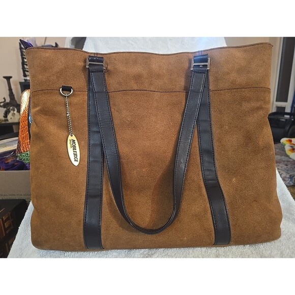 Mobile Edge Laptop Ultra Tote Bag Suede Brown Chocolate Computer METL08 - Picture 1 of 13